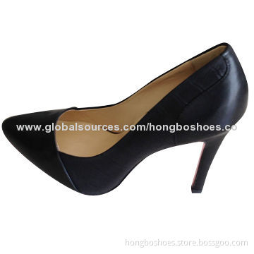 Ladies' High Heel Casual Shoes, 100% Cow Leather Upper, Sheep Leather Lining/Insole, Leather Sole